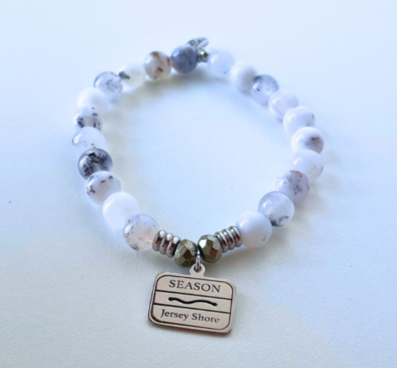 White Chalcedony Beach Badge Bracelet