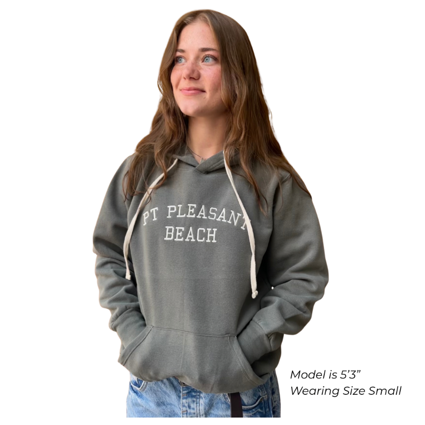 Pt Pleasant Beach Embroidered Hoodie Sweatshirt