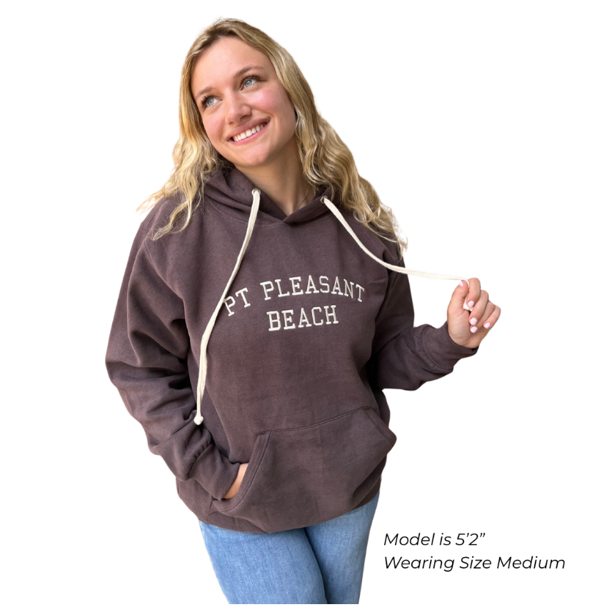 Pt Pleasant Beach Embroidered Hoodie Sweatshirt