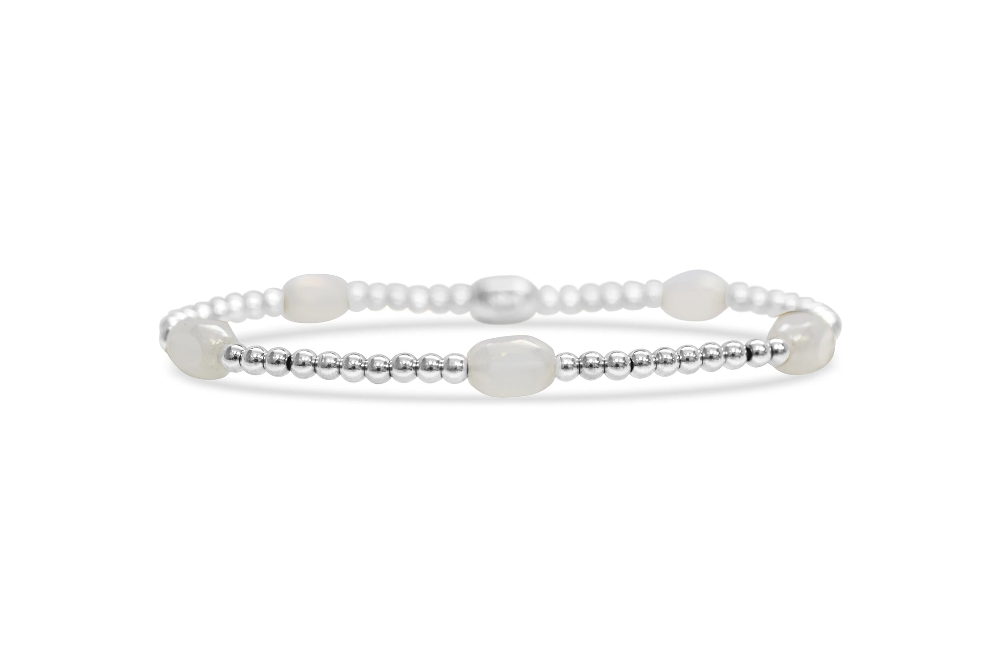"Here & There" White Steel Bracelet