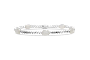 "Here & There" White Steel Bracelet
