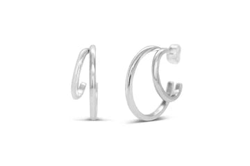 "Hi-lo Tide" Steel Hoop Earrings