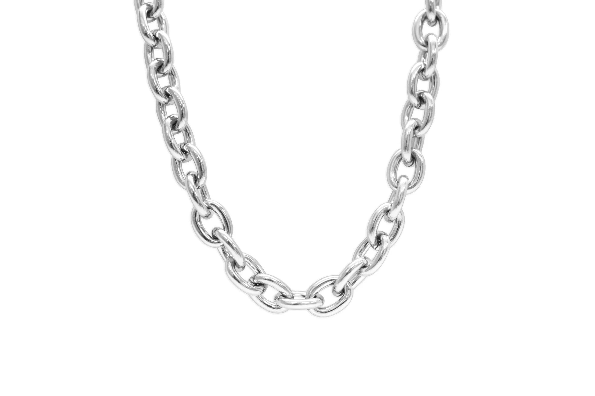 Bold Link Silver Chain Necklace