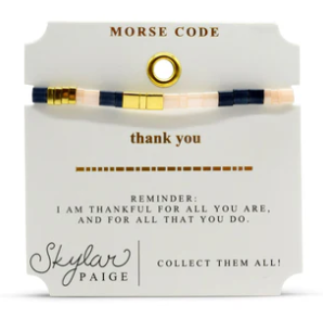 Thank You Morse Code Bracelet
