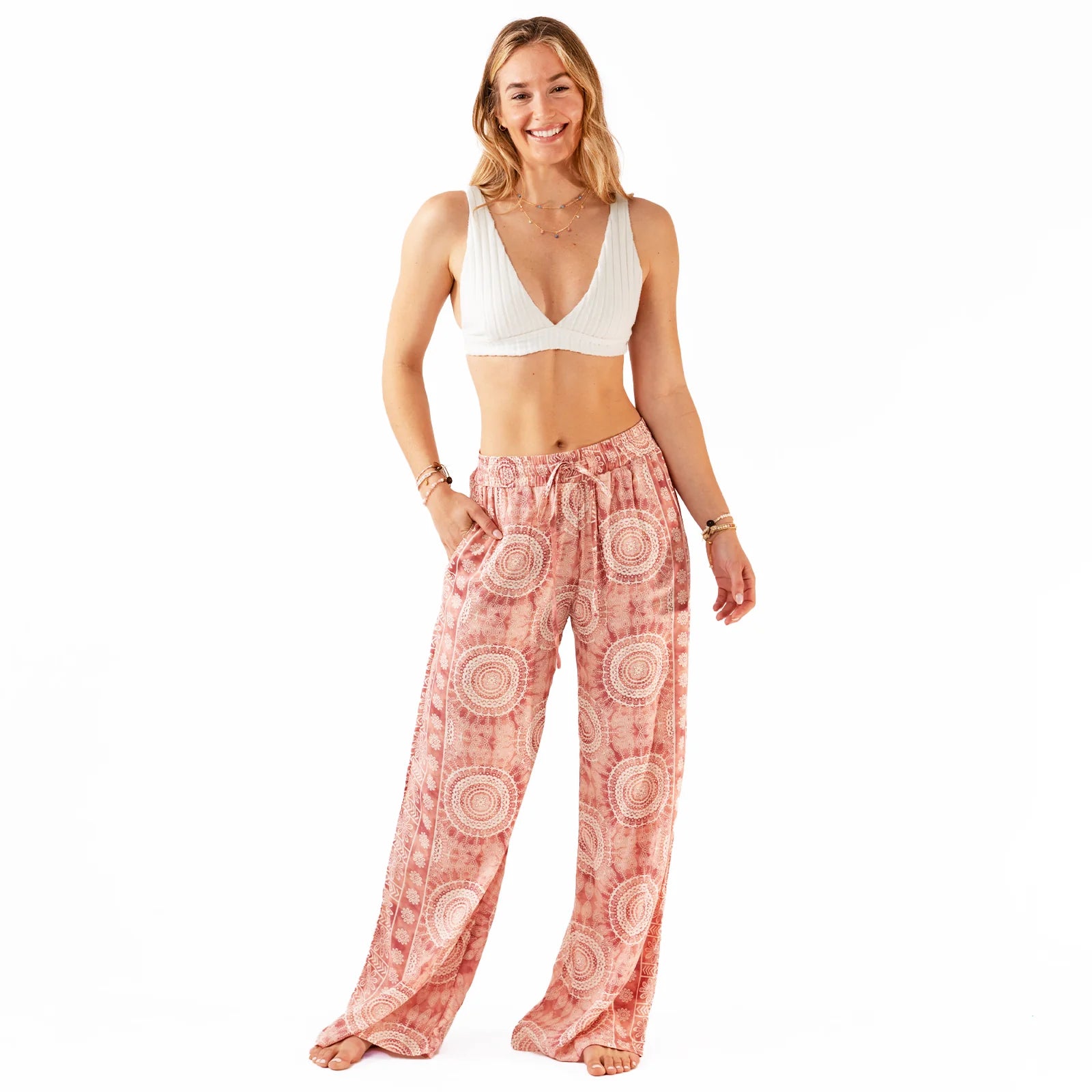 Baja Drawstring Pant-Pink