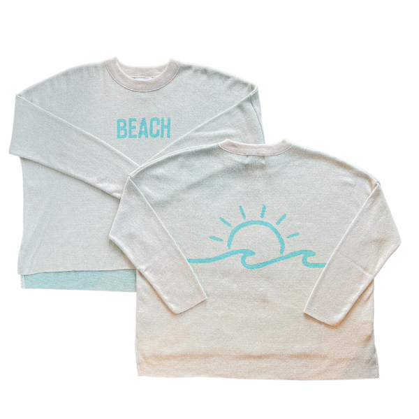 Boxy Beach Sun/Wave Sweater