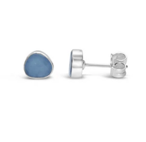 Periwinkle Mini Sea Glass Stud Earrings