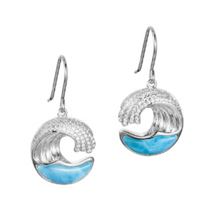 Wave Larimar Earrings