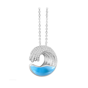 Wave Larimar Small Pendant Necklace