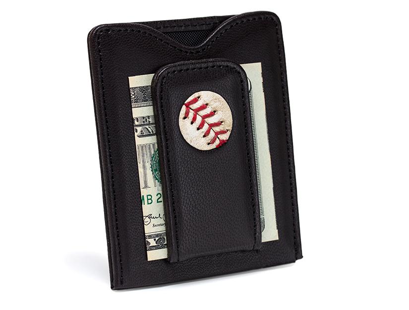 Phillies Game Used Baseball Money Clip Wallet