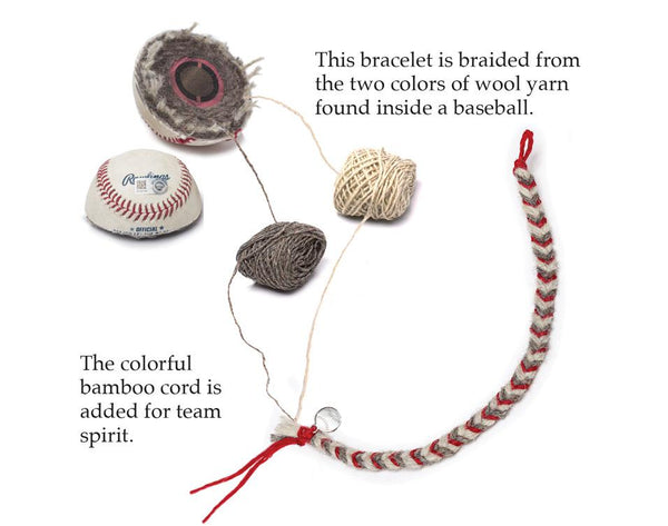Mets Game Used Baseball Yarn Bracelet